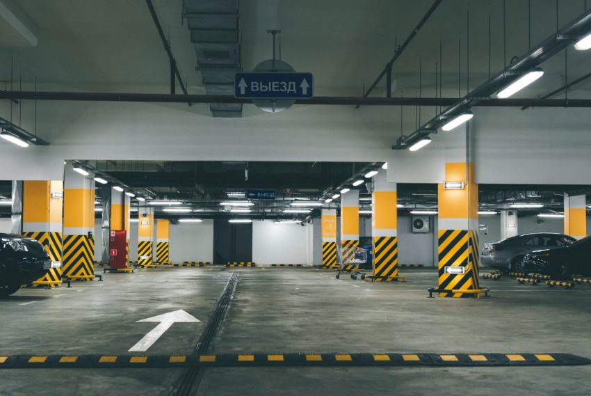 white and yellow train station